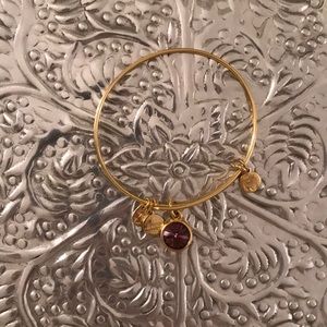 Alex and Ani gold amethyst birthstone bangle